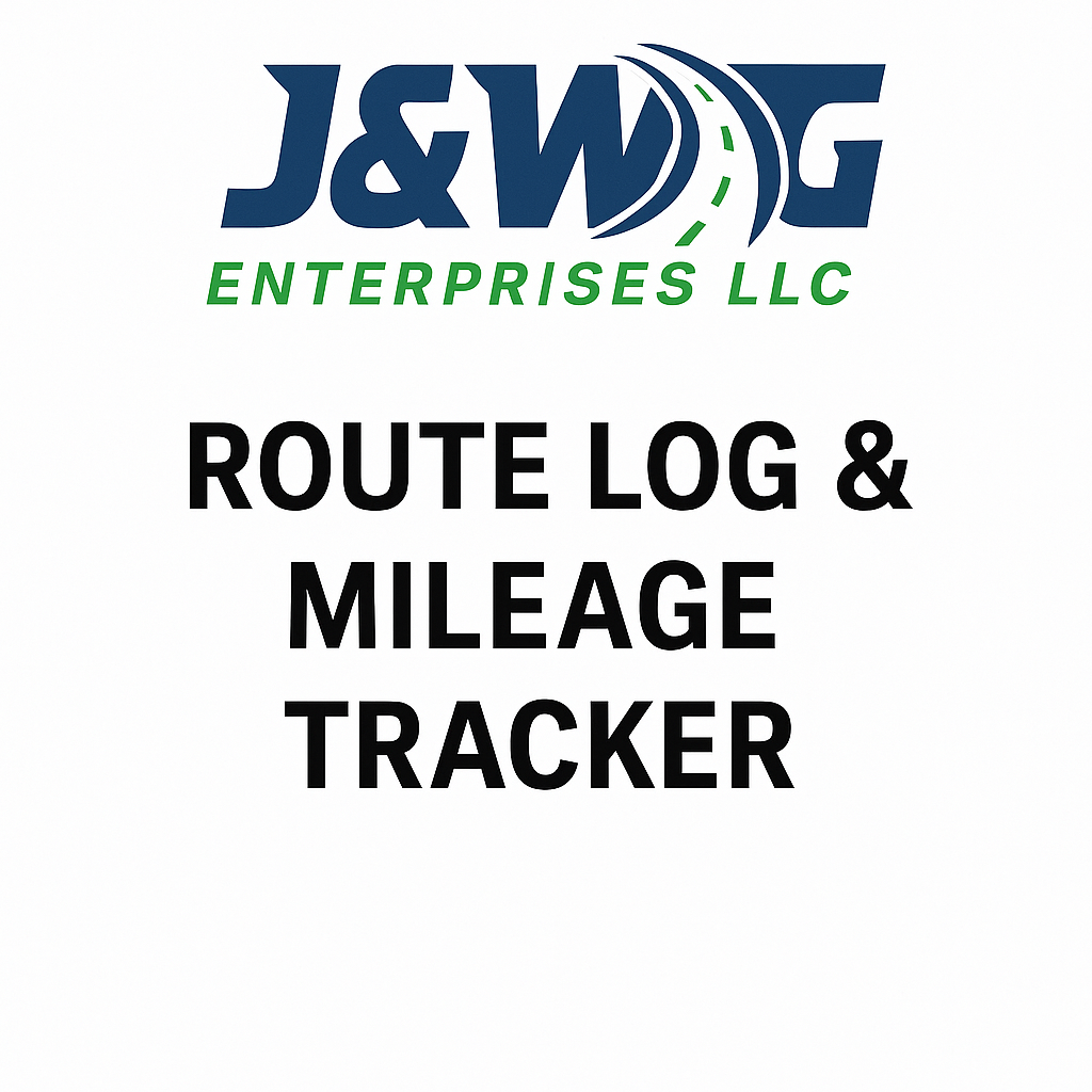 J&WG Route Logs+ Mileage Tracker Templates